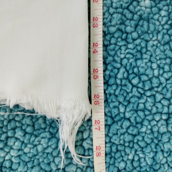 We the Free People Button Fly White Ripped Raw Hem High Rise Jeans - Picture 12 of 13